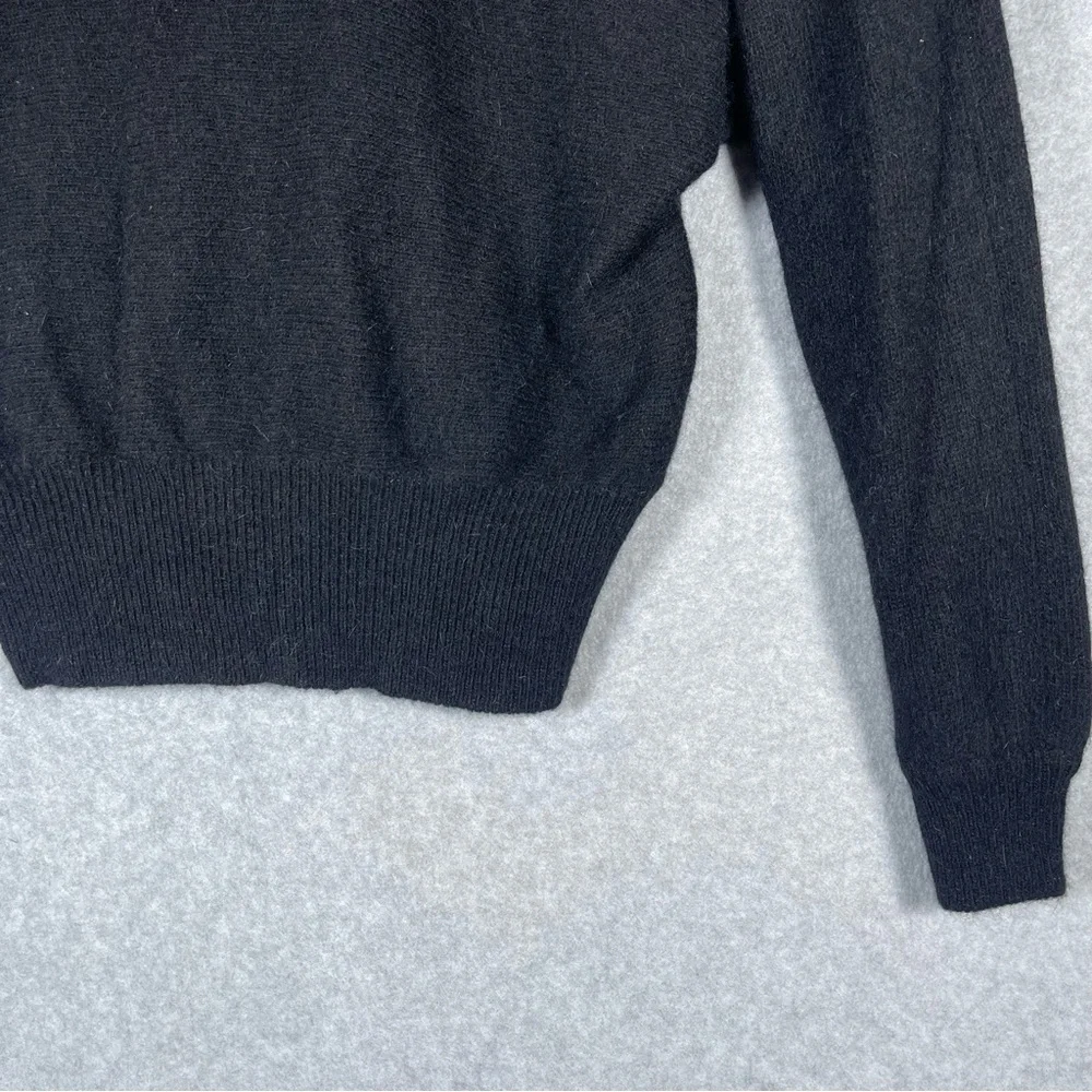 Sk & Company‎ Petite 80s Vintage Lambswool Angora Rhinestone Gem Black Sweater M